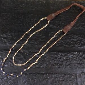 Noonday Golden Rivers Necklace removable leather